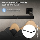 thumbnail of ML-Design Kleiderstange Übereck 3er Set, L-Form T 30 × B 60 cm, Schwarz Stahl – Kleiderständer Wandmontage, inkl. Montagematerial