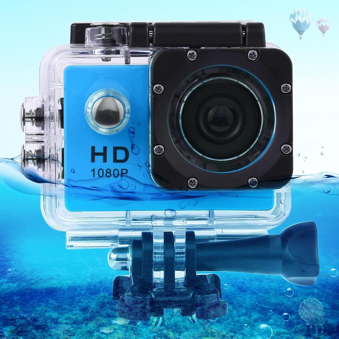 Camera Sport Full HD 1080P Étanche 30m Écran 2' Grand Angle 140° Bleu YONIS