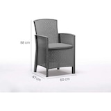 thumbnail of BICA Diningset 5 tlg. Lido, 4 Sessel inkl Sitzkissen und Tisch Dallas, Graphite - wetterfest