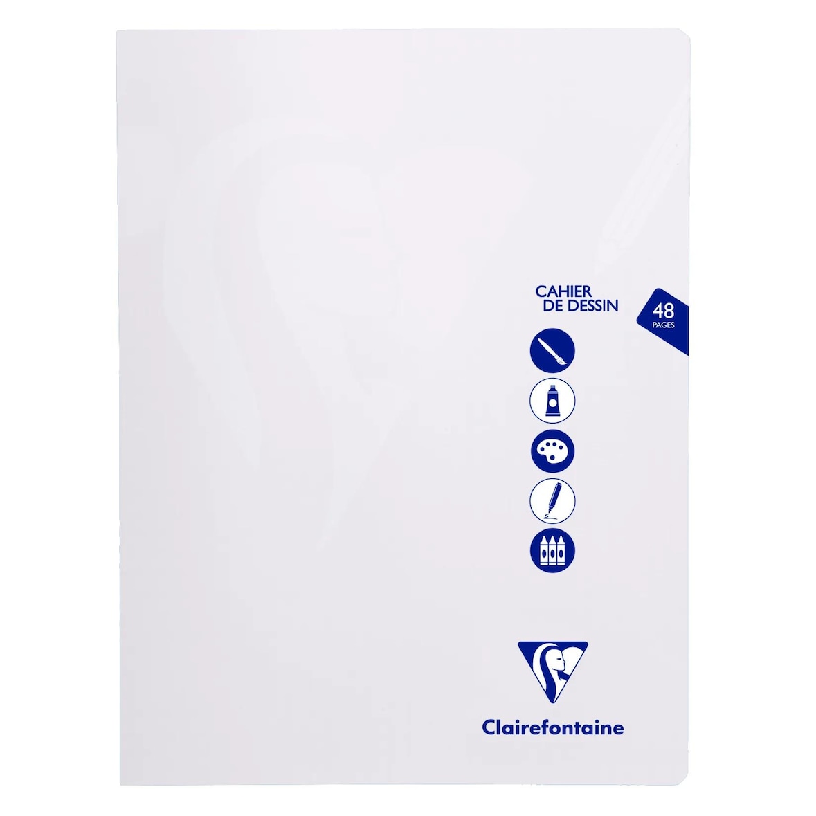 Clairefontaine 10x Zeichenheft Mimesys 24x32 cm, 24 Blatt 125g, blanko, Einband aus Polypropylen - Farblos 303380C