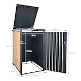 thumbnail of ML-Design Mülltonnenbox 1er Anthrazit-Holzoptik, 1×240L, 68×80×116 cm, Stahl, wetterfest & abschließbar, Müllbox mit Klappdeckel & Tür