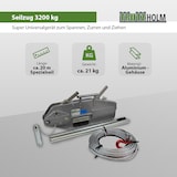 thumbnail of Forstseilwinde 3200 kg inkl. 20m Seil Abscherstiften Sicherheits - Lastenhaken Greifzug Seilwinde