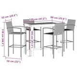 thumbnail of vidaXL 5-tlg. Gartenbar-Set Schwarz Massivholz Akazie und Poly Rattan