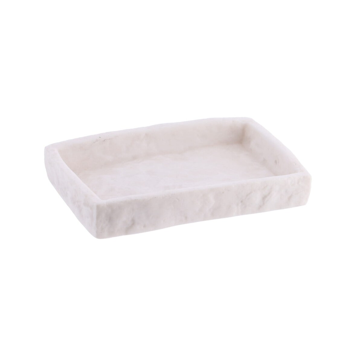 Porte-savon en résine Blanc aspect pierre