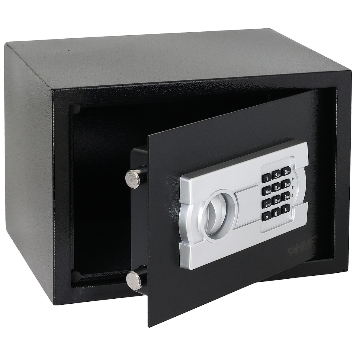 HMF Safe Tresor für Zuhause, Hotel oder Büro, Möbeltresor mit Zahlenschloss für DIN A4 Dokumente, 35 x 25 x 25 cm, Schwarz