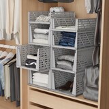 thumbnail of Relaxdays Schrank Organizer 3er Set, stapelbare Kleiderschrank Aufbewahrungsboxen, 18 x 33,5 x 43,5 cm, ausziehbar, grau