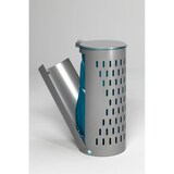 thumbnail of PROREGAL Kompakter Abfallsammler gelocht mit Deckel & Klapptür | 35cm Einfüllöffnung | HxBxT 85x44x44cm | Stahl | Silber | Mülleimer Abfalleimer