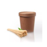 thumbnail of Soup Becher Suppenbehälter mit Membrandeckel 480 ml 16 oz 500 Stk, to go, take away, kompostierbar, natürliches Design