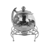 thumbnail of Teekanne Glas mit Edelstahl Stövchen Kaffeekanne Teewärmer Teesieb 1,2 Liter