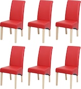 thumbnail of 6x Esszimmerstuhl Lehnstuhl Stuhl M37 ~ Kunstleder matt, rot, helle Füße