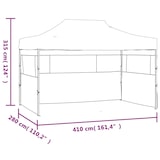 thumbnail of vidaXL Partytent met 3 zijwanden inklapbaar 3x4 m staal blauw