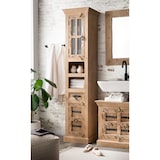 thumbnail of SIT Möbel 5-delige badkamerset in natuurlijk mangohout, 1 hoge kast, 1 onderkast, 1 spiegel, 1 kleine kast, 1 wandkast, B 44 x D 35 x H 188 cm