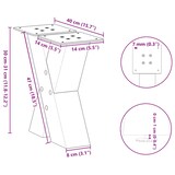 thumbnail of vidaXL Couchtischbeine X-Form 2 Stk. Schwarz 40x(30-31) cm Stahl