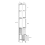 thumbnail of Badezimmerschrank Hochschrank 20x30x160 cm mit 2 Schubladen und 3 offenen Ablagen, schmaler Stauraumschrank für Bad und Haushalt, Weiß
