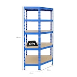 thumbnail of PROREGAL Eckregal Tiger HxBxT 180x90x45 cm | Fachlast 175kg | Blau | Stecksystem Lagerregal Regalsystem