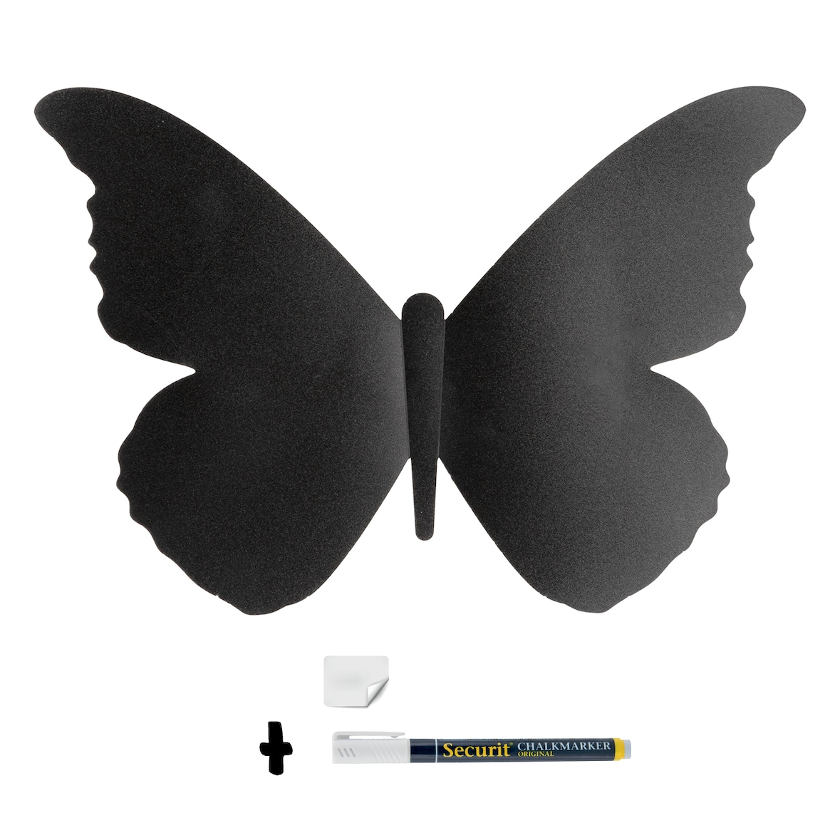 Securit® Quadro Decorativo 3D - Silhueta Borboleta - Caneta de giz e tiras adesivas incluídas