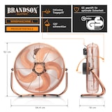 thumbnail of Brandson Windmaschine Retro Design, Ventilator, Standventilator 50 cm, Bodenventilator 120 Watt, hoher Luftdurchsatz, stufenlos neigbarer