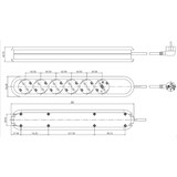 thumbnail of Bachmann Steckdosenleiste SMART 6-fach, weiß 3,0m, ohne Schalter