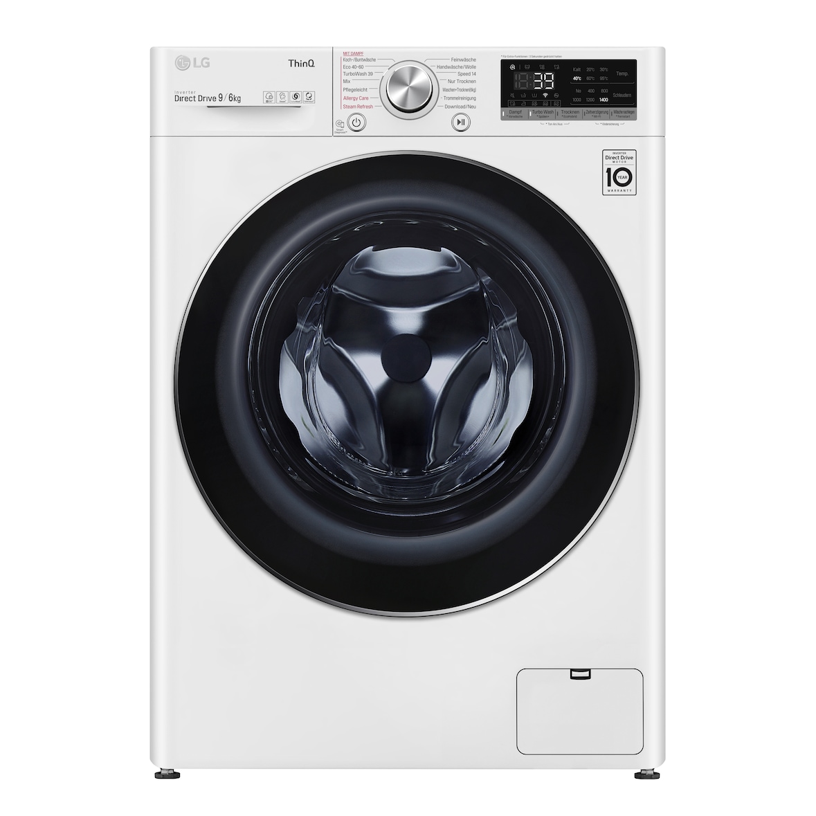 LG Waschtrockner mit 9 kg Waschen, 6kg Trocknen ǀ Inverter Direct Drive®: energieeffizienter, langlebiger und leiser Motor ǀ Weiß