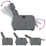 thumbnail of vidaXL Massagesessel mit Aufstehhilfe Elektrisch Grau Kunstleder