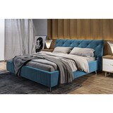 thumbnail of KAWOLA Bett ANNY Polsterbett Kopfteil niedrig Velvet petrol 180x200cm