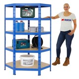 thumbnail of PROREGAL Eckregal Tiger HxBxT 180x90x45 cm | Fachlast 175kg | Blau | Stecksystem Lagerregal Regalsystem