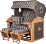 thumbnail of Strandkorb - bene living - Borkum XL Teak Bullauge - PE grau - Modell 537 - 2,5-Sitzer inkl. Liftersystem