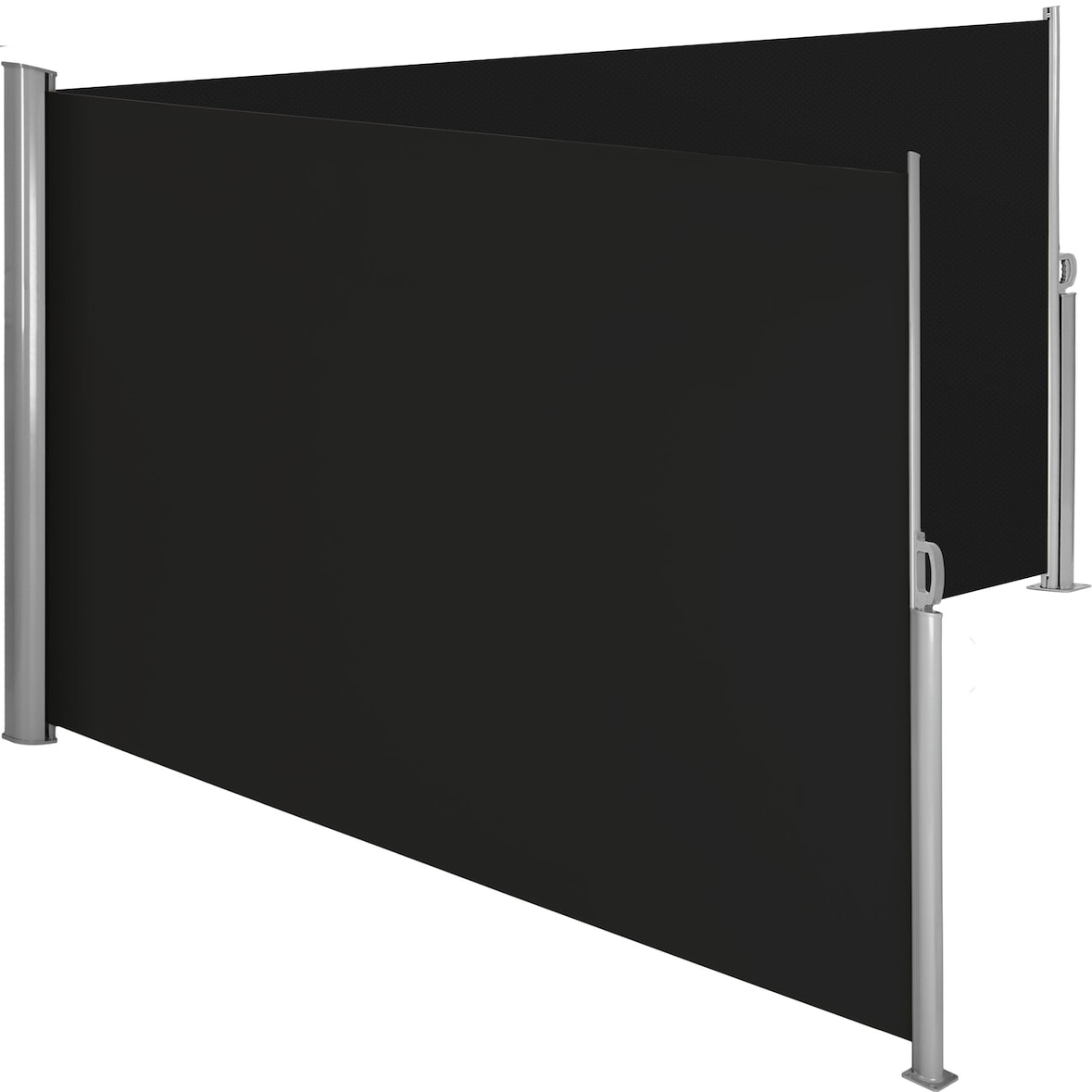 tectake Doppia tenda laterale con cassonetto in alluminio estraibile con meccanismo di autoarrotolamento - 200 x 600 cm, nero - 402338