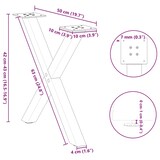 thumbnail of Helloshop26 - Set aus 2 X-förmigen Couchtischbeinen mit verstellbaren Nivellierfüßen 50 x 42–43 cm schwarzer Stahl 02_0057169