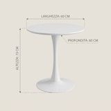 thumbnail of Tavolo Tondo Moderno Diametro 60 cm Altezza 73 cm Mobile Cucina Salotto - bianco