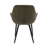 thumbnail of SalesFever Esstischgruppe 5-tlg. | 160x90 cm | Platte Akazie 26 mm nussbaum | Metallgestell schwarz | 4 Armlehnstühle Strukturstoff | grün–schwarz