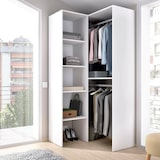 thumbnail of Dmora Guardaroba Bernina, Struttura per cabina armadio angolare, Mobile appendiabiti aperto ad angolo, 79x88h186 cm, Bianco