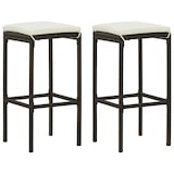 thumbnail of Sgabelli Da Bar Con Cuscini 2 Pz Marroni In Polyrattan