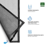 thumbnail of Fliegengitter magnetisch - einfache Klebemontage ohne Bohren - Insektenschutz (80 x 200 cm, Johnny)