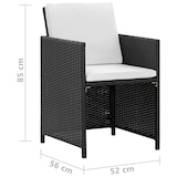 thumbnail of vidaXL 5-tlg. Garten-Essgruppe mit Auflagen Poly Rattan Schwarz