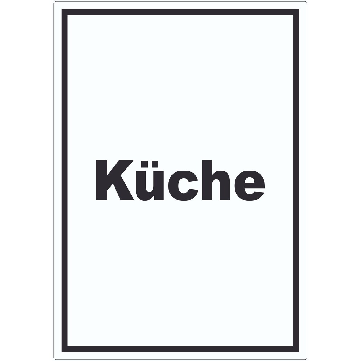 Küche Aufkleber mit Text Kitchen cucina hochkant A4 (210x297mm)