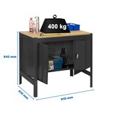 thumbnail of SimonRack Mesa de Trabajo Taller, 910x610 mm, Capacidad Carga 400 kg, Guarda Herramientas, Antracita - BT-0