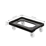 thumbnail of GILAC Socle rouleur 4 roues pivotantes - chape acier - - L - Noir G170141