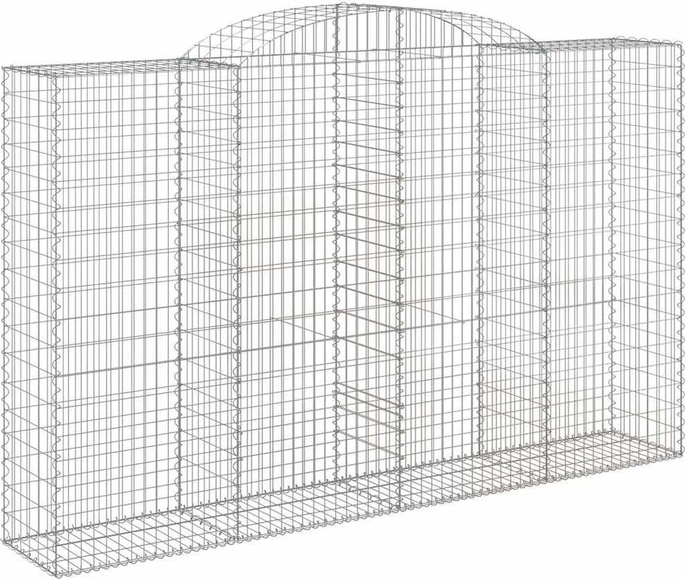 vidaXL Gabionen mit Hochbogen 11 Stk 300x50x180/200cm Verzinktes Eisen