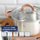 thumbnail of San Ignacio - Conjunto 5  panelas de aço inoxidável Ø16/18/20cm e conjunto de 3 frigideiras de alumínio prensado Ø16/20/24cm, adequado para indução.