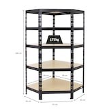 thumbnail of PROREGAL Eckregal Tiger HxBxT 180x90x45 cm | Fachlast 175kg | Schwarz | Stecksystem Lagerregal Regalsystem