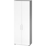 thumbnail of bümö Aktenschrank abschließbar, Büroschrank Holz 80cm breit in Graphit/Weiß - abschließbarer Schrank mit Aktenregal für's Büro & Arbeitszimmer, Büro