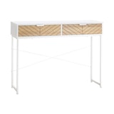 thumbnail of Mesa de Consola 100x30x75 cm Mesa de Entrada con 2 Cajones de Almacenamiento y Marco de Metal Mueble Recibidor Moderno para Pasillo Salón