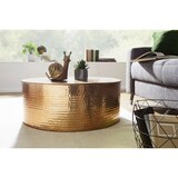 thumbnail of Couchtisch 75x31x75 cm Aluminium Beistelltisch Gold Orientalisch Rund, Flacher Hammerschlag Sofatisch Metall, Design Wohnzimmertisch Modern,