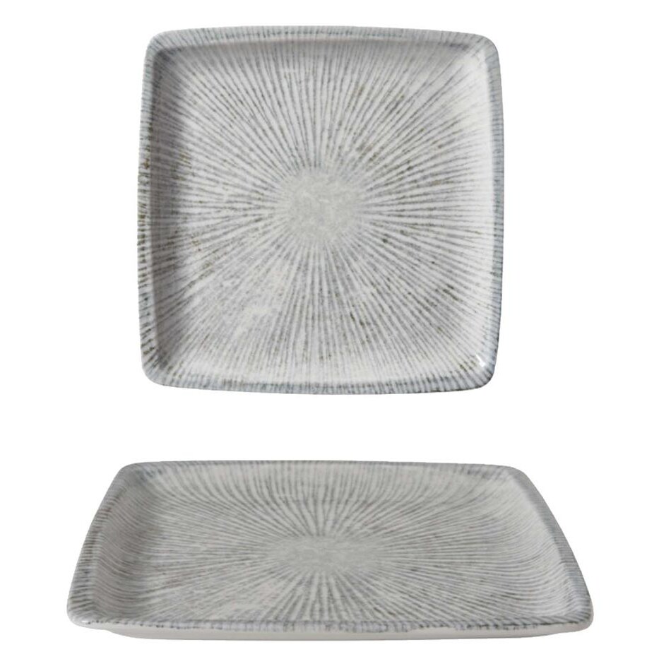 GÜRAL Arnim Orlando Professional Teller, Bone Porzellan, 19x19cm, quadratisch, flach, creme