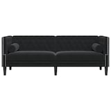 thumbnail of vidaXL Chesterfield-Sofa mit Nackenrollen 3-Sitzer Schwarz Samt