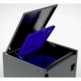 thumbnail of Mülltonnenbox BOXXI mit Kippdeckel 2x120L, Aluminium in RAL-7016, Mülltonnenhaus, Mülltonnenverkleidung