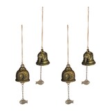 thumbnail of Relaxdays Windspiel Glocken, 4er Set, Feng Shui Glockenspiel, buddhistische Motive, Garten, Metall, Klangspiel, gold