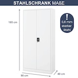 thumbnail of Aktenschrank abschließbar KADO - 5 Ebenen, Flügeltüren | Metallschrank Werkstatt Büroschrank aus Stahl Werkzeugschrank, 185x90x40cm Weiß