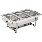 thumbnail of Morleos Speisewärmer Chafing Dish Basic Set | 3x GN 1/3 Behälter | 61x36x32cm | Edelstahl | Wärmehaltebehälter Buffet Gastronomie Catering